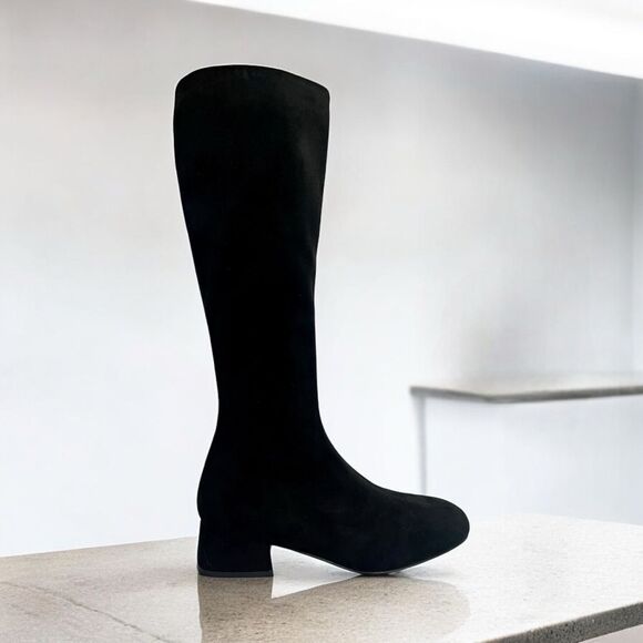 Jeffrey Campbell Allured Knee High Suede Boots Black - Picture 1 of 4